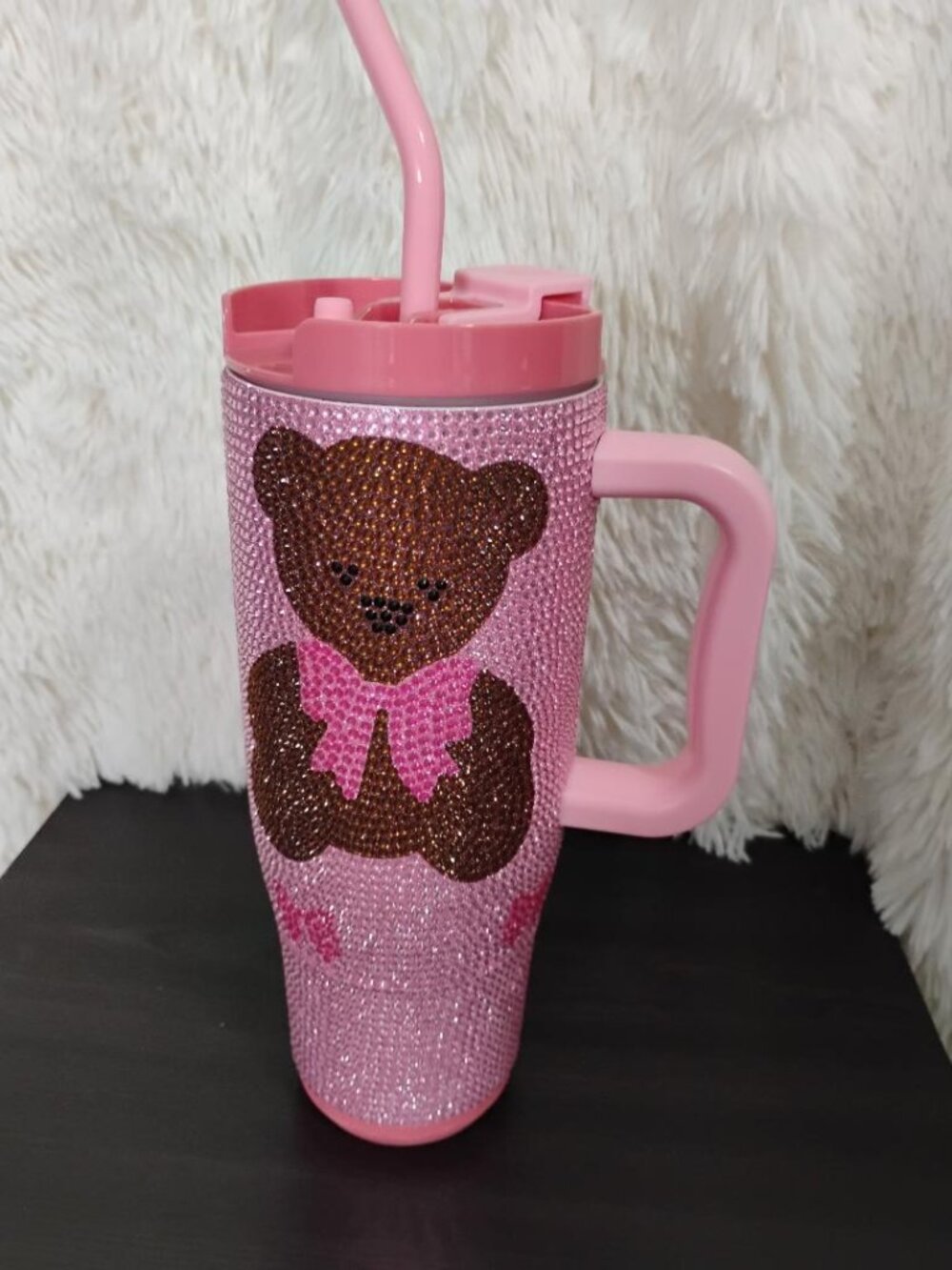 Simply Southern Bedazzled Pink Bear Stainless Steel Tumbler 40oz NWOT - Picture 2 of 6